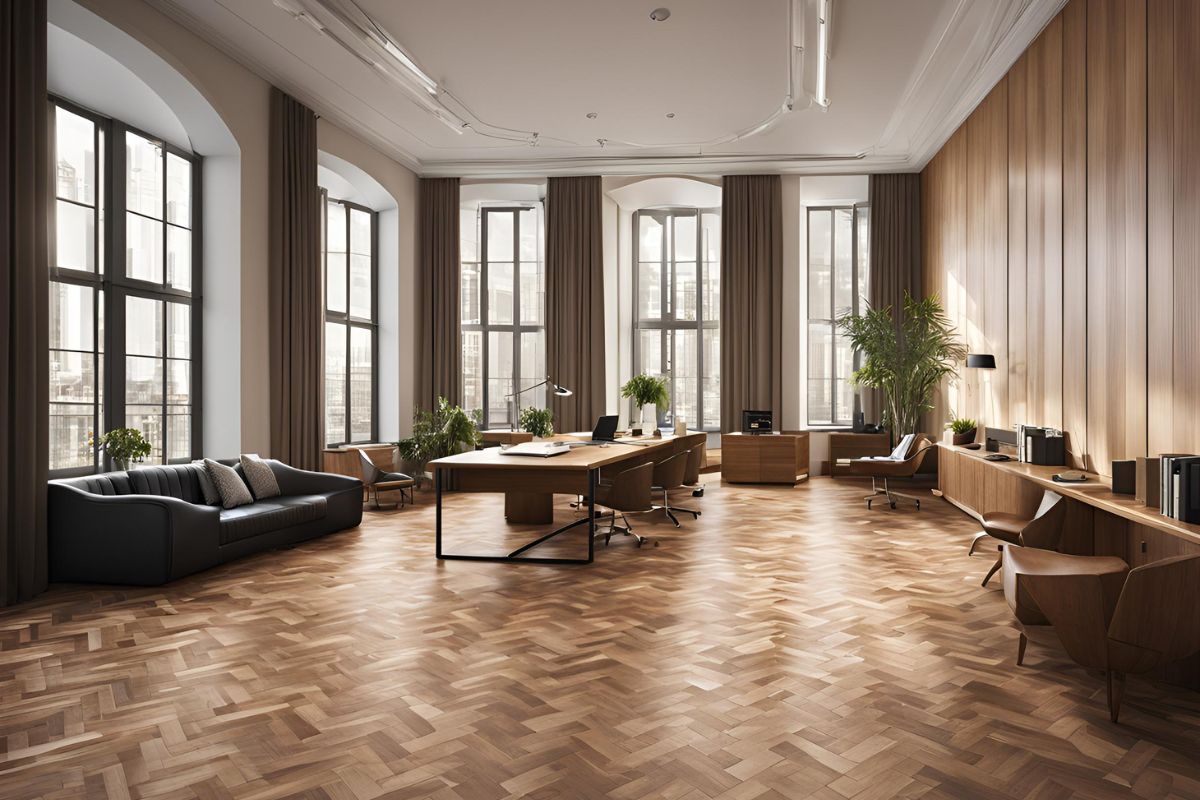 Redefining Office Aesthetics: Precision-Cut Parquet Flooring Tiles