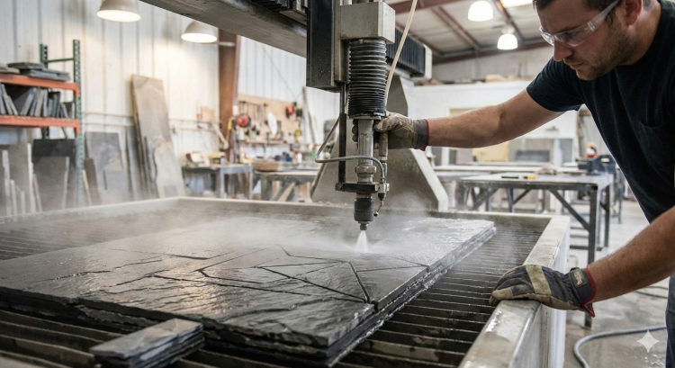 slate tile waterjet cutting