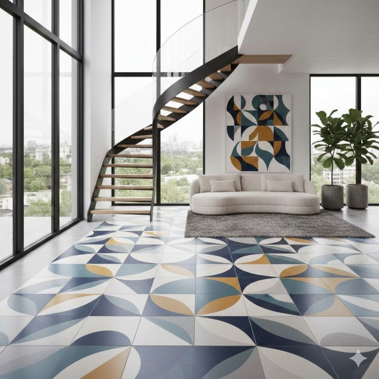 Accent Floor Tiles: Create Designer Looks with Custom Waterjet Cutting for Contemporary Interiors