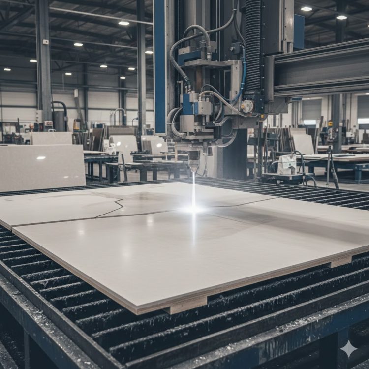 porcelain tiles waterjet cutting