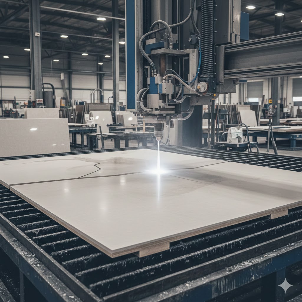 Porcelain Tiles Waterjet Cutting: Precision Fabrication for Oversized Slabs and Custom Dimensions