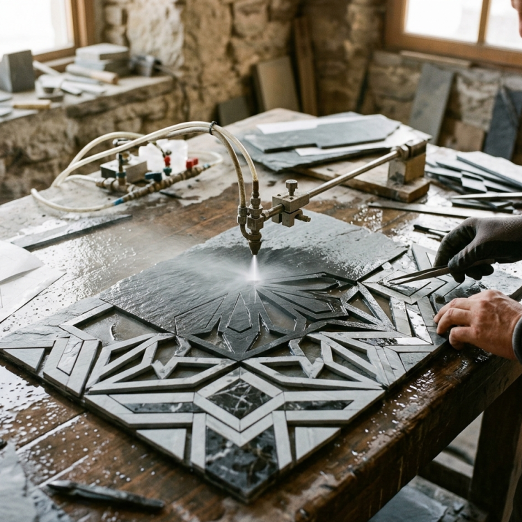 Slate Tile Waterjet Cutting for Custom Geometric Patterns, Artistic Inlays, and Architectural Features: Where Natural Stone Meets Precision Technology