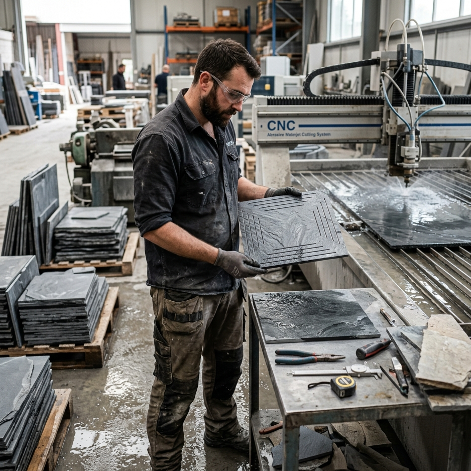 Slate Tile Waterjet Cutting: Does Slate Chip, Crack, or Split During Fabrication?