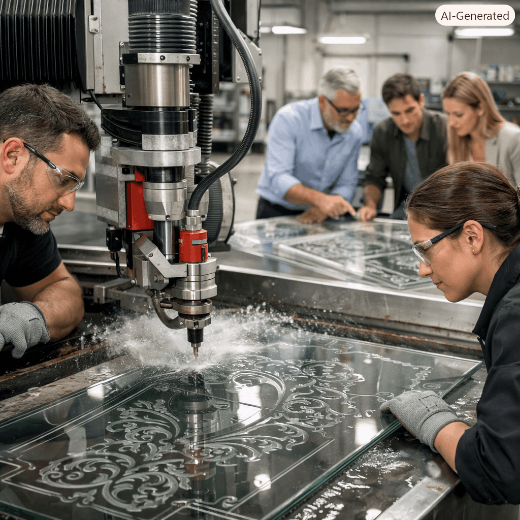 Glass Cutting Services Freeport, PA: How Architects, Interior Designers, and Custom Fabricators Are Bringing Intricate Glass Designs to Life With Waterjet Precision