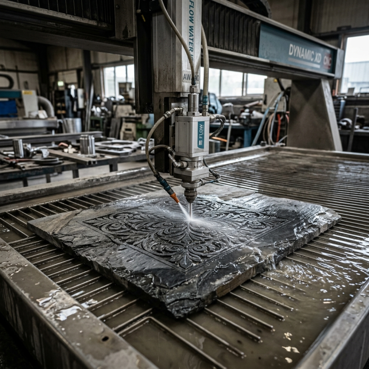 slate tile waterjet cutting