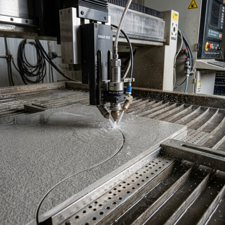 porcelain tiles waterjet cutting