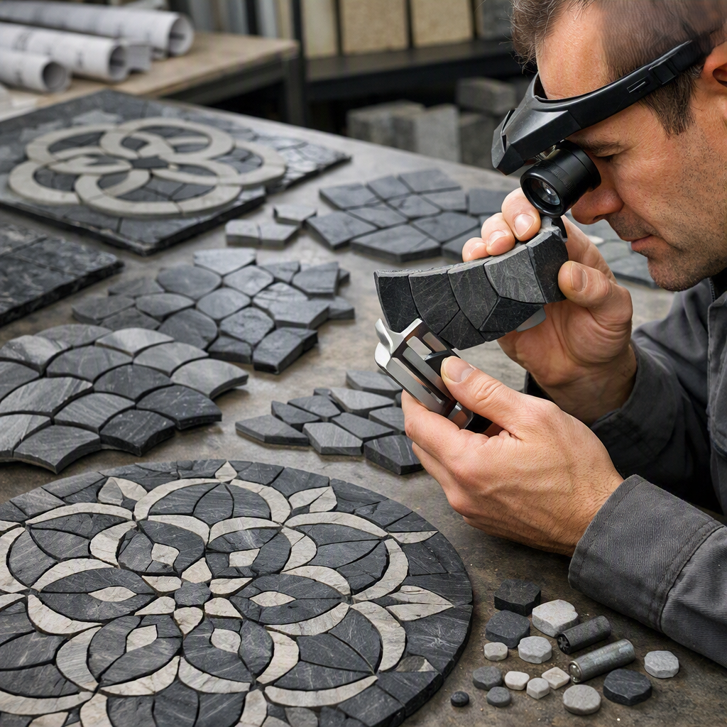 Slate Tile Waterjet Cutting for Mosaics, Organic Motifs, and Curved Geometric Designs: How Artisan Flooring Professionals and Luxury Home Builders Achieve Freeform Slate Patterns That Diamond Blades Simply Cannot Cut